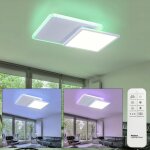 Etc - shop - plafonnier led � changement de couleur plafonnier rectangulaire dimmable avec t�l�commande ...