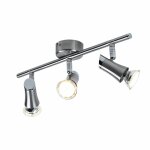 Plafonnier spot barre plafonnier avec spots orientables 3 feux spot plafond, m�tal chrome nickel mat, ...