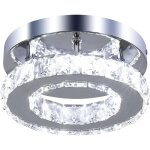 Goeco - plafonnier led cristal moderne, 12w luminaire de lustre en cristal, clairage de plafond moderne ...