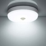 Plafonnier led detecteur de mouvement 12w 1500lm 6500k blanc froid ip56 �tanche rond lampe plafond led ...