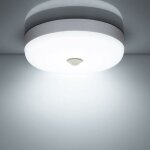 Ensoleille - plafonnier led detecteur de mouvement 12w 1500lm 6500k blanc froid ip56 tanche rond lampe ...