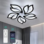 Goeco - plafonnier led dimmable, creative fleur de forme lampe de plafond moderne lustres led, luminaire ...