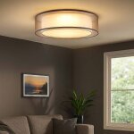 Plafonnier led dimmable par interrupteur lampe de salon plafonnier chambre � coucher, m�tal nickel mat, ...