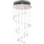 Plafonnier led clairage de salon chrome lampe suspendue cristal pendule globo 68595 - 4