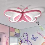 Plafonnier led en forme de papillon pour chambre d'enfant, design moderne en fer et acrylique, id�al ...
