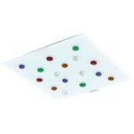 Plafonnier led de haute qualit� pierres de verre blanc clair lampe d'�clairage color� satin� eglo 93419 ...