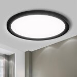 Plafonnier led, lampe de salle de bain �tanche ip44 ronde plate 18w 6000k 1980lm lampe simple moderne ...