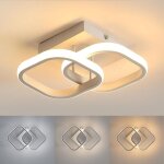 Goeco - plafonnier led, luminaire plafonnier 22w lustre blanc acrylique eclairage plafond 3 couleur pour ...