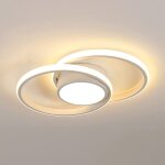Goeco - plafonnier led moderne blanc, design double cercle, 42w 4000lm dia 40cm blanc chaude 3000k pour ...