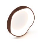 Plafonnier led luminaire moderne 24 watts avec motif en bois cadre en mtal lustre  clairage led 3000 ...