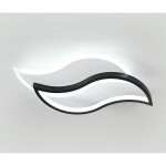 Comely - plafonnier led moderne, 28w 2800lm lustre led noir, design cratif en forme de feuille, lampe ...