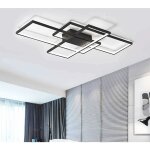 Ganeed - plafonnier led, plafonnier moderne 75w, clairage de plafond lustre led noir acrylique aluminium ...
