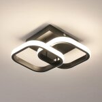 Plafonnier led moderne carr�, lampe de plafond chambre noir 2137lm, luminaire plafonnier 29cm en acrylique, ...