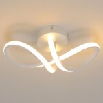 Goeco - plafonnier led moderne, luminaire plafonnier courbe 20w 2500lm, plafonnier de plafond pour salon ...