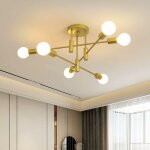 Ganeed - lampe � suspension de lustre moderne r�glable en hauteur 6 lumi�res m�tal industriel vintage ...