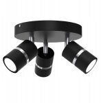 Plafonnier led, orientable, 3x gu10, chrome noir