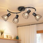 Plafonnier led orientable - luminaire plafonnier cuisine 4 spot noir - plafonnier salon industriel luminaire ...