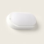Plafonnier led ovale 25w ext�rieur 94x198 mm ip65 avec d�tecteur de mouvement et cr�pusculaire hublot ...