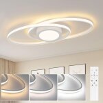 Gbly plafonnier led plat salon - 48w dimmable luminaire de plafond chambre avec tlcommande 3000k - ...