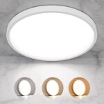Plafonnier led rond et plat, �tanche ip44, 24w, 3000k, 4000k, 600 k, 2420lm, moderne, simple et fin, ...