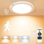 Plafonnier led de salle de bain avec d�tecteur de mouvement, batterie rechargeable sans fil, sans per�age, ...