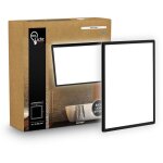 Plafonnier led salle de bain projections d'eau plat, noir 29x29cm rectangulaire 18w 2400lm 4000k blanc ...