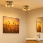 Plafonnier led salle de bain spot orientable plafonnier chrom� lampe de couloir, m�tal, 3x 3w 3x250lm ...