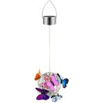 Plafonnier led solaire suspendu avec papillon color�, imperm�able, luminaire d�coratif d'ext�rieur, id�al ...