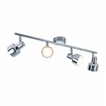 Globo lighting - spot de plafond led orientable, plafonnier chrom�, 4 flammes, m�tal acrylique, 4x 4w ...