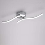 Goeco - plafonnier led, design ondul avec , argent 12w 1100 lumen lumire blanc froid 6500k , lustre ...
