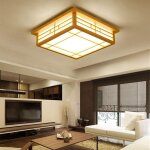 Gojoy - plafonnier led tatami - en bois massif - pour chambre � coucher, balcon, protocole - lumi�re ...