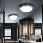 Etc - shop - plafonnier led verre satiné plafonnier salle de bain salon chromé rond, métal, 12w 1200lm ... Etc - shop - plafonnier led verre satiné plafonnier salle de bain salon chromé rond, métal, 12w 1200lm ...