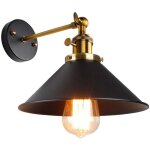 Applique murale vintage r�glable - plafonnier m�tal lustr� r�tro - luminaire e27 (ampoule edison) - style ...