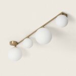 Efectoled - plafonnier m�tal et verre moonlight brass 4 spots blanc