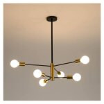 Comely - plafonnier moderne, angle orientable 180� 6 - lumi�res e27 lustre industriel, lampe de plafond ...