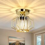 Plafonniers moderne en cristal mtal lustre abat - jour luminaire led e27 lampe de plafond pour salon ...