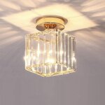 Plafonnier moderne lustre abat - jour en cristal et mtal led suspension luminaire clairage e27 lampe ...