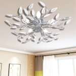 Vidaxl - plafonnier moderne lustre luminaire avec bras en acrylique blanc 5 ampoules e14 14064