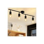 Plafonnier noir spot de plafond � 4 flammes - e27 couloir spot de plafond vintage plafonnier orientable ...