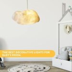 Plafonnier nuage blanc design moderne coton scandinave chambre enfant fille salon hotel restaurant 30x20cm ...