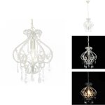 Vidaxl - plafonnier avec perles blanc rond e14 - luminaire suspendu - plafonnier moderne - luminaire ...