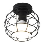 Norcks - plafonnier rétro lampe de plafond d'intérieur vintage e27 luminaire plafonnier à cage en métal ... Norcks - plafonnier rétro lampe de plafond d'intérieur vintage e27 luminaire plafonnier à cage en métal ...