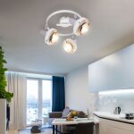 Globo lighting - plafonnier rétro spot chrome spot cocarde orientable salon design blanc lampe dans un ... Globo lighting - plafonnier rétro spot chrome spot cocarde orientable salon design blanc lampe dans un ...