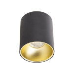 Plafonnier rond noir et or en saillie, ampoule incluse, culot gu10, 345 lumens, conso. 5w (eq. 50w), ...