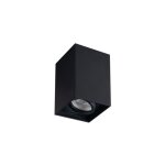 Spot plafond orientable - carr� - aluminium noir - gu10 - 10w max