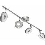 Spot bar 4 spots plafonnier orientable plafonnier salon, m�tal, 4x 4, 5w 350lm blanc chaud, lxp 78x18 ...