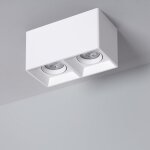 Efectoled - plafonnier space carr double blanc avec ampoule gu10 2700k blanc chaud