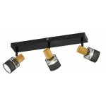 Wofi - plafonnier, spot, bois, lampe de salle � manger, plafonnier, spots � 3 flammes, mobile, fer, lxlxh ...