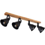 Plafonnier spot plafonnier lampe d'int�rieur m�tal salon bois spots r�glable, brun noir, 4x e27, lxl ...