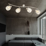 Etc - shop - plafonnier plafonnier spot spot spot lampe de salon, 4 spots orientables chrome nickel mat, ...